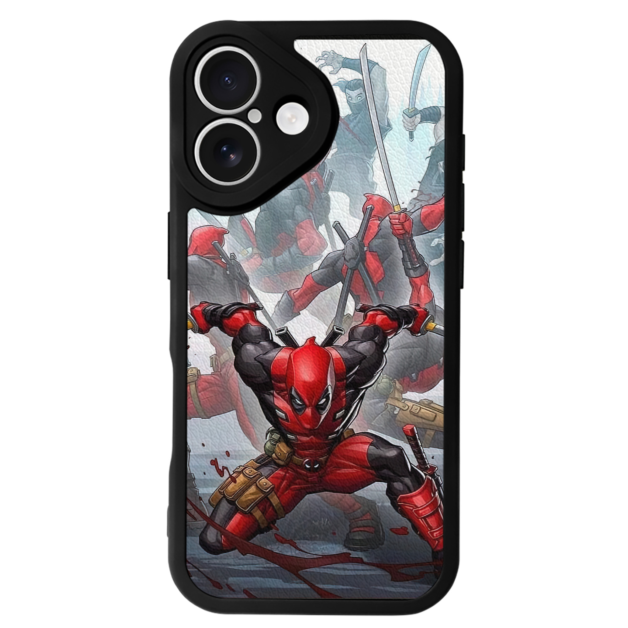 （画像用） Deadpool デッドプール 【iPhone 16シリーズ対応】シリコンスマホケース（レザー調） 材質：シリコン